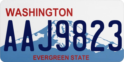 WA license plate AAJ9823