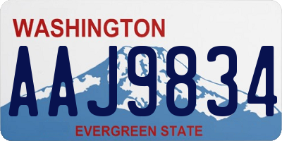 WA license plate AAJ9834