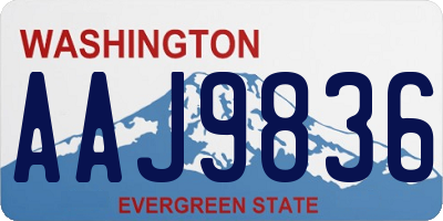 WA license plate AAJ9836
