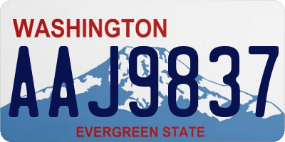 WA license plate AAJ9837