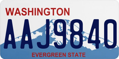 WA license plate AAJ9840