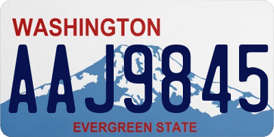 WA license plate AAJ9845