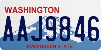 WA license plate AAJ9846