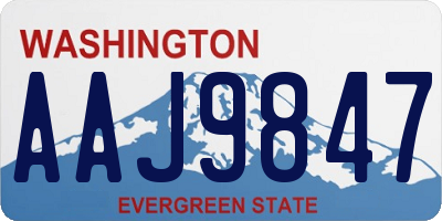 WA license plate AAJ9847