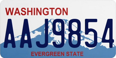WA license plate AAJ9854