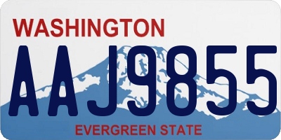 WA license plate AAJ9855