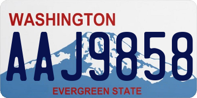 WA license plate AAJ9858