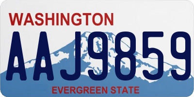 WA license plate AAJ9859