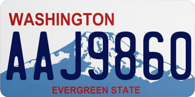 WA license plate AAJ9860