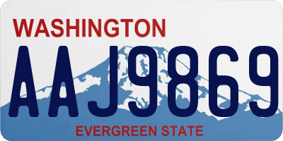 WA license plate AAJ9869