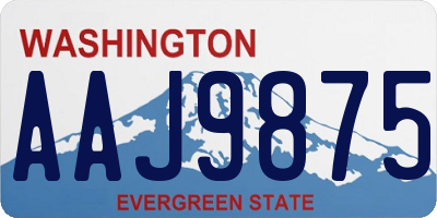 WA license plate AAJ9875
