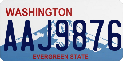 WA license plate AAJ9876