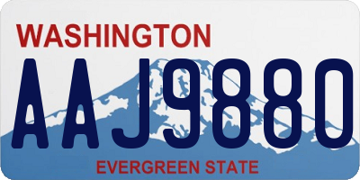 WA license plate AAJ9880
