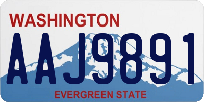 WA license plate AAJ9891