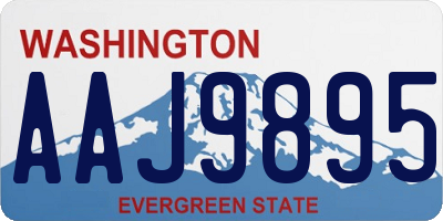 WA license plate AAJ9895