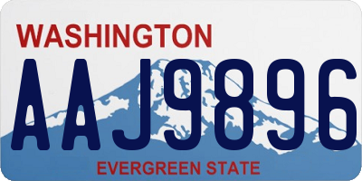 WA license plate AAJ9896