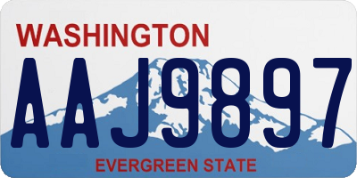 WA license plate AAJ9897