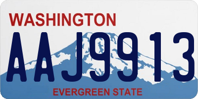 WA license plate AAJ9913