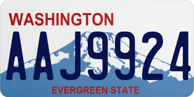 WA license plate AAJ9924