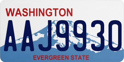 WA license plate AAJ9930