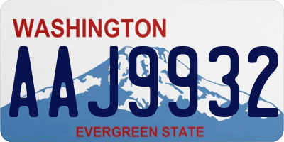 WA license plate AAJ9932