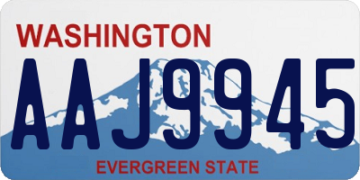 WA license plate AAJ9945