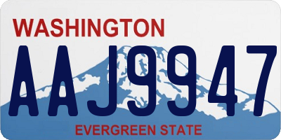 WA license plate AAJ9947