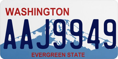 WA license plate AAJ9949