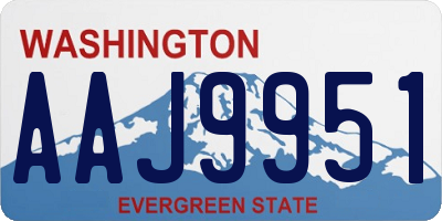 WA license plate AAJ9951