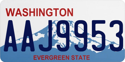 WA license plate AAJ9953