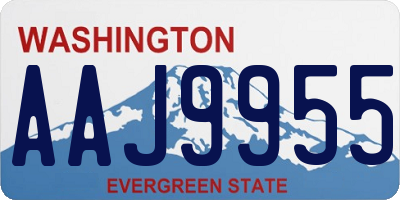 WA license plate AAJ9955