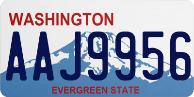 WA license plate AAJ9956