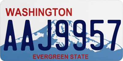 WA license plate AAJ9957