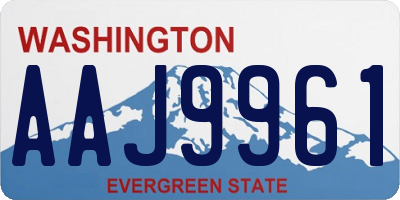 WA license plate AAJ9961