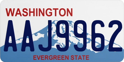 WA license plate AAJ9962