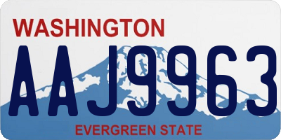 WA license plate AAJ9963