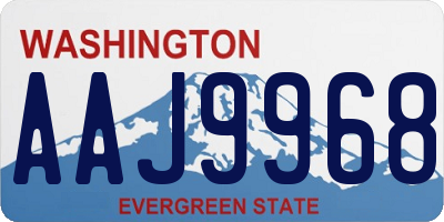 WA license plate AAJ9968