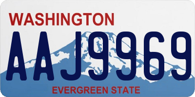 WA license plate AAJ9969