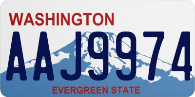 WA license plate AAJ9974