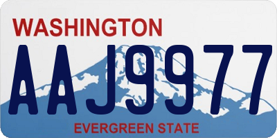 WA license plate AAJ9977
