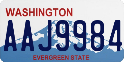 WA license plate AAJ9984
