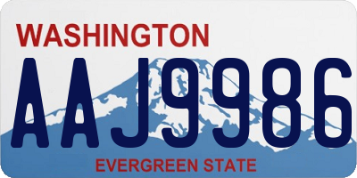 WA license plate AAJ9986