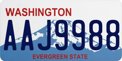 WA license plate AAJ9988