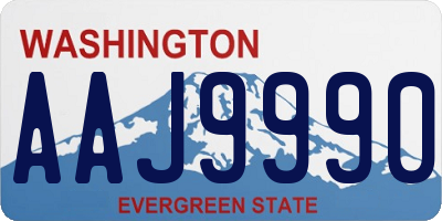 WA license plate AAJ9990