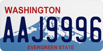 WA license plate AAJ9996