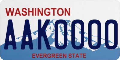 WA license plate AAK0000