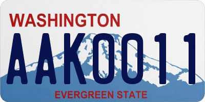 WA license plate AAK0011