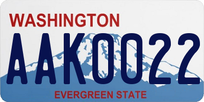 WA license plate AAK0022