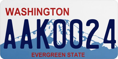 WA license plate AAK0024