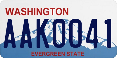 WA license plate AAK0041
